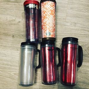 $15/ 5 starbucks travel coffee cups/mugs